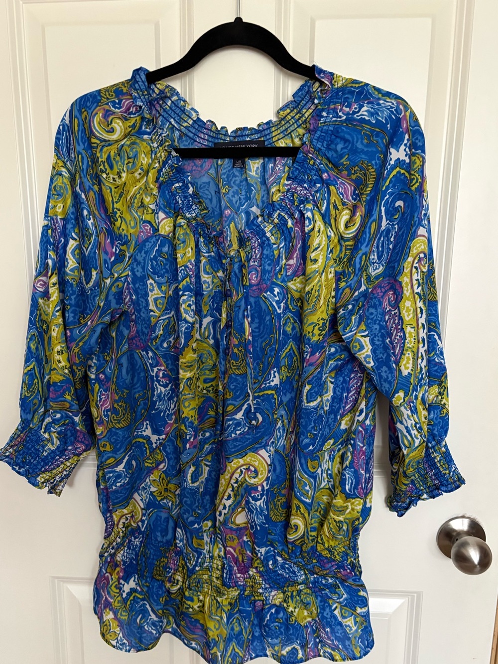 Jones New York Blue and I hmmm we Yellow Paisley Tunic.